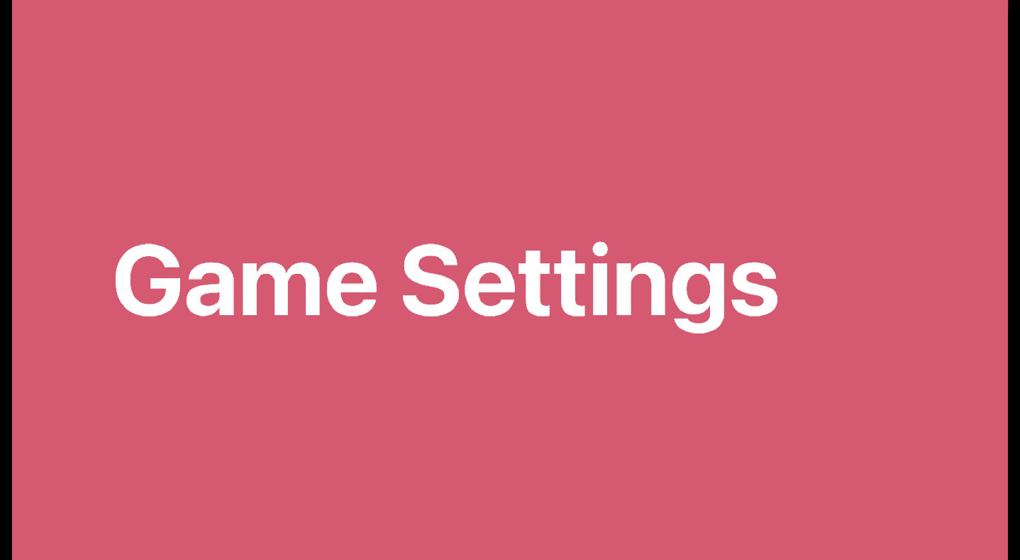 Game Settings Help Center